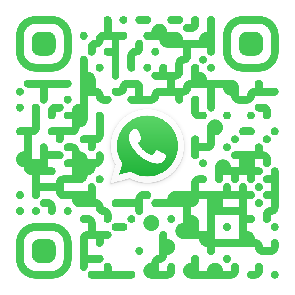 Scan this QR code to start a conversation with Brandon on WhatsApp Business. The QR code is designed with the WhatsApp logo in the center, surrounded by a complex pattern of green squares and rectangles on a white background. This provides a direct link to Brandon's WhatsApp Business account, facilitating immediate communication and support.